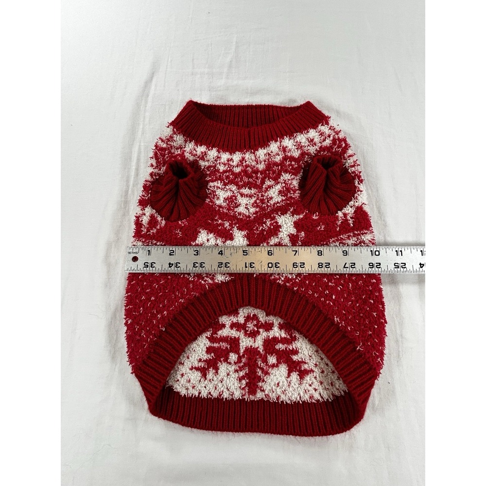 Old Navy Medium Cozy Red And White Christmas Knit Sweater for Pets Winter Preppy - Picture 5 of 6